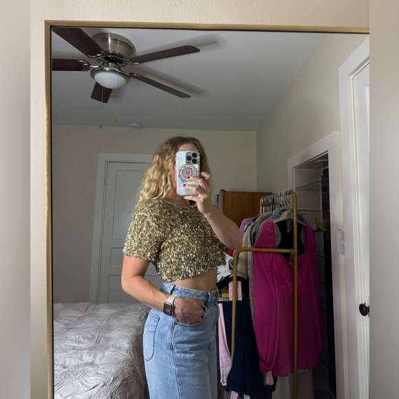 Gold sparkle crop top - Picture 3 of 5